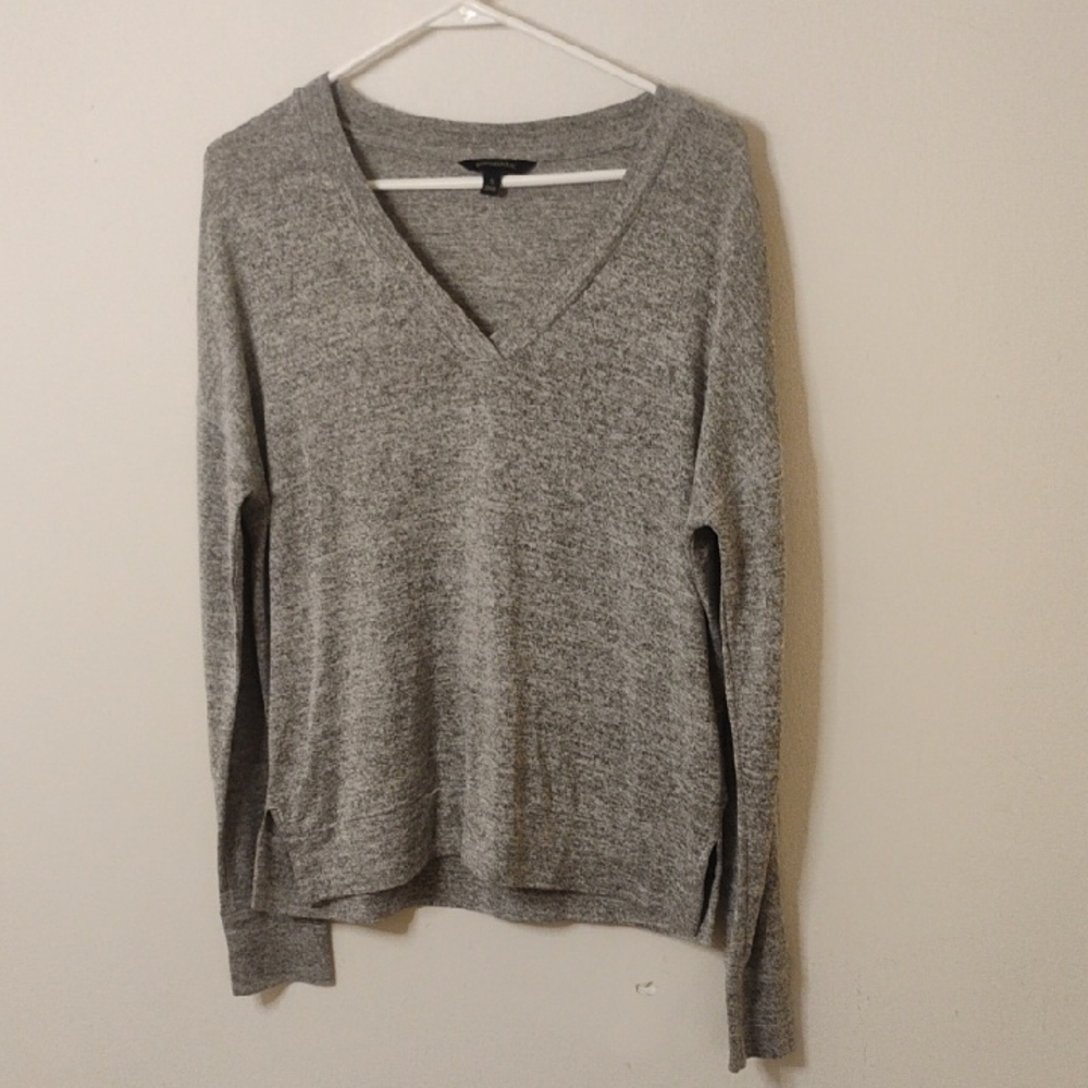Banana Republic Gray Heather V-Neck Sweater Small